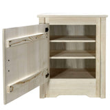 Montana Woodworks Homestead Collection Accent Cabinet With Laser Engraved Wolf Design, Left Hinged, Ready To Finish