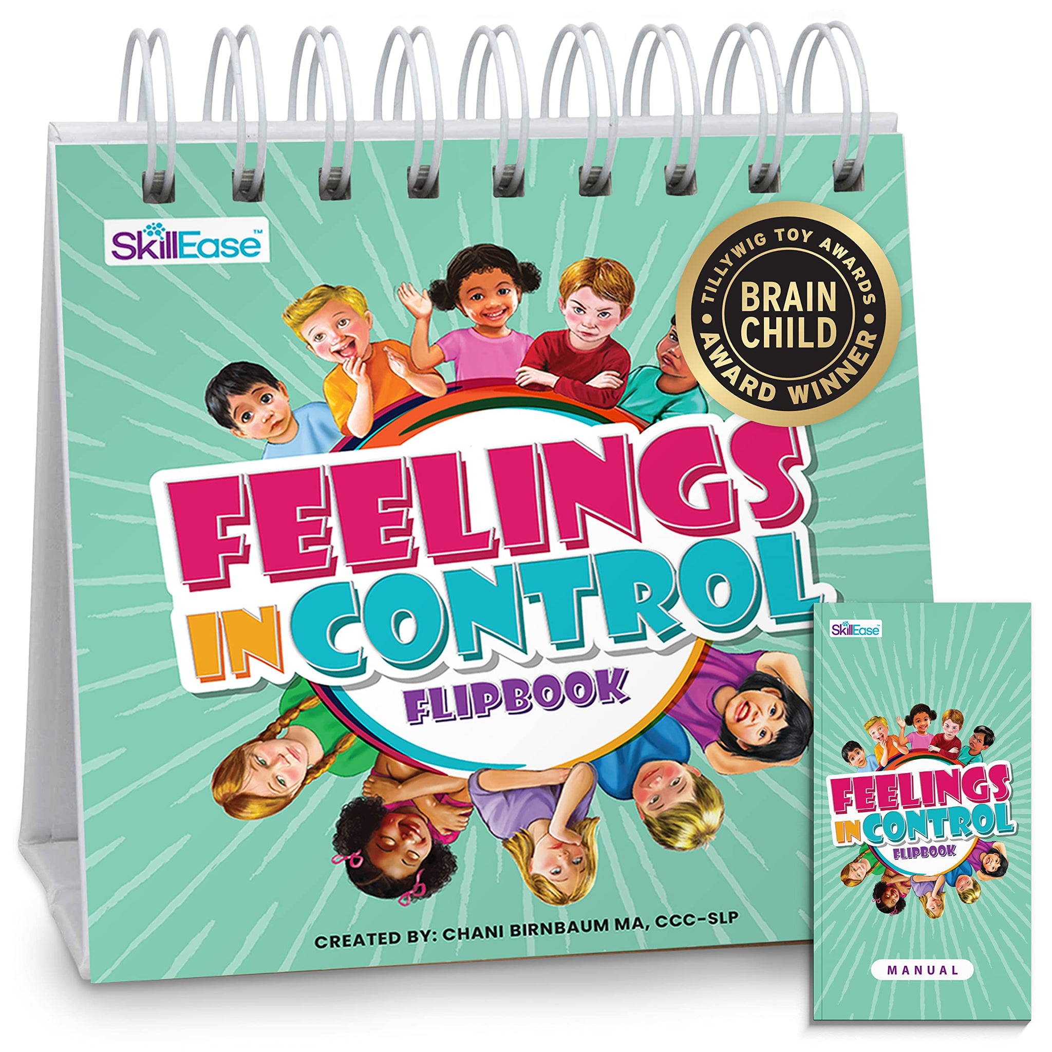 SkillEase Feelings in Control Flip Book, Calm Down Corner Supplies, Emotion Chart for Kids, Autism, Emotions and Feeling Book fo