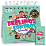 SkillEase Feelings in Control Flip Book, Calm Down Corner Supplies, Emotion Chart for Kids, Autism, Emotions and Feeling Book fo