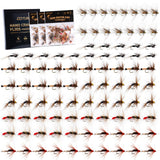 Goture Fly Fishing Flies,90pcs Fly Fishing Lures with Tackle Box,Dry,Wet,Streamers Nymphs Flies Assortment Kit for Bass Trout Pa