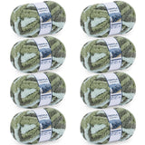 Cozyful Super Bulky Chenille Yarn for Knitting & Crochet, Jumbo #10 Thick Blanket Yarn, Soft Tie-Dye Chunky Yarn, 8 Skeins (25 Y