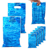 50pcs Ocean Waves Party Favors Bags, Blue Under the Sea Goodie Bags with Handles Birthday Beach Ocean Pool Party Gift Bag Decora