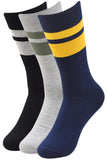 Hriday MenS Formal Cotton Crew Socks Black, Blue & Light Grey (Pack Of 3)