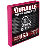 Samsill Durable 1 Inch Binder, Made in The USA, D Ring Binder, Customizable Clear View Cover, Magenta, Holds 225 Pages