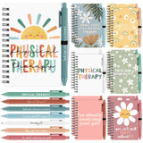 Yexiya 14 Sets National Physical Therapy Month Employee Appreciation Gifts Bulk Inspirational Spiral Notebooks and Ballpoint Pen