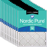Nordic Pure 18x25x1 (17 1/2 x 24 1/2 x 3/4) Pleated Air Filters MERV 14 Plus Carbon 12 Pack
