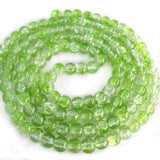 Beadingstation Strand of 140 Pcs 2-Tone Crackle Glass Round Beads 6mm (Green)