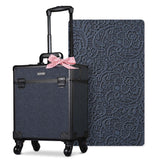 BYOOTIQUE Professional Makeup Train Case Organizer on Wheels Cosmetology Rolling Travel Storage Nail Tech Cart Hairdressing Brus