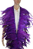 9 Color 2 Yard Long,10-12 inch Height Rooster Coque Feather Fringe Trim, for Skirt Dress Costume Roster Feather Trim (Purple Col