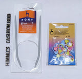 HimmuS Fashion Hub Aluminium Circular Knitting Needles Size No. 7 (Diameter4.50Mm) & 25 Pcs Knit Crochet Stitch Marker Used Fo