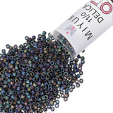 Miyuki Delica Seed Beads - Size 11/0 (1.6 mm), DB0871, Matte Opaque Gray AB, 7.2 g, Approx. 1440 Beads, Made in Japan