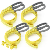 Vincreem 4 Pcs 2 x 6 8900lb Lift Sling Straps Heavy Duty Web Slings Straps Polyester Nylon for Hoist Car Outdoor Using