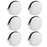 Sinzip 6 Pieces Mini Round Cotton Canvas Makeup Bag with Bottom, Multi-Purpose Zipper Coin Purse Pouch Cosmetic Bag Travel Toile