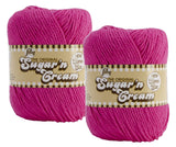 Bulk Buy: Lily Sugar n Cream 100% Cotton Yarn (2Packs) ~ Solids ~ 4 oz. Super Size Skeins (Hot Pink SS #18416)