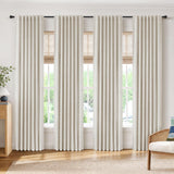 INOVADAY 100% Blackout Linen Curtains for Bedroom 50x84 Inches Light Cream