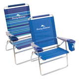 Tommy Bahama Set of 2 Highboy 4 Position Beach Chairs 15 Inch Seat Height with Cupholder, Side Storage Pouch and Mobile Phone Ho