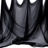 Whaline Halloween Black Creepy Cloth 197 x 87 Inch Spooky Gauze Clothes Halloween Scary Decoration for Haunted Houses Party Supp