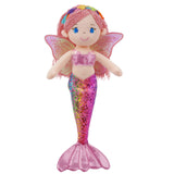 June Garden 16 Selina Pearl Mermaid Fairy Doll - Soft Plush Doll with Shimmery Wings & Sparkly Tail - Huggable Stuffed Toy Gift 