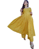 Gosriki Women'S Yellow Color Cotton Kurti With Palazzo Pant Set (Aj786-Yellow-M),Yellow,,B08316TYRG