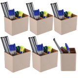 Kuber Industries Pack of 6 Pen Holder For Study Table | 3Compartment Marker/Pencil Stand & Desk Organizer for Student | Office