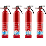 First Alert Fire Extinguisher for Home, Standard Rechargeable Compliance Unit, UL RATED 1-A:10-B:C, HOME1-4, Red, 4-Pack