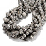 48Pcs Map Jasper 8mm Beads Natural Stone Round Gemstone Genuine Real Stone for DIY Bracelet Jewelry String Making