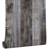 Yun-aeon Gray Wood Peel and Stick Wallpaper 34.6 X 480 Self Adhesive Wallpaper Backsplash Line Removable Wall Paper Bathroom Old
