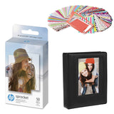 HP Sprocket 2x3 Premium Zink Sticky Photo Paper Compatible with HP Sprocket Photo Printers -Bundle Zink paper, photo Album and S