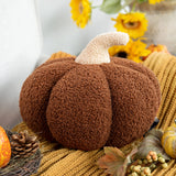 Phantoscope Teddy Fleece Pumpkin Throw Pillows, Halloween Happy Halloween Sherpa Fall Decorative Pumpkin Shaped Pillow Cute 3D S