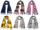 Fusfus WomenS Printed Chiffon Scarves And Stoles, Free Size(Multicolour, Fs1522) Pack Of 6 (Multicolor2)