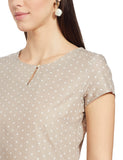 W Beige Cotton Ethnic Motif Regular Kurta For Women Beige Xl