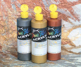 Sax True Flow Heavy Body Acrylic Paints, 1 Pint, Assorted Metallic Colors, Set of 3,402433