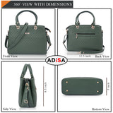 Adisa Quilted Handbag Shoulder Bag For Women And Girls With Detachable Sling Belt (Ad4077) (Dark Green),Dark Green,,B0DXQGVK95