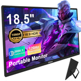 Tpsmtdis 18.5inch Portable Monitor, Laptop Monitors 120Hz Travel Gaming Monitor, 400Nits HDR FHD Plug&Play Dual Speakers, Extern