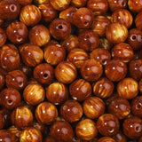 NITOPUPU 100pcs 8mm Coffee Color Resin Tiger Eye Gemstone Beads Use for Jewelry Making Crafting and DIY Jewelry Craftwork