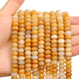BONNY BOXX 1 Strand Natural 5 * 8mm Yellow Jade Rondelle Beads, Natural Abacus Disk Stone Beads Loose Spacer Gemstone for DIY Br
