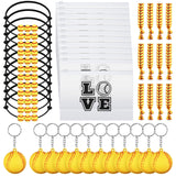 Hicarer 48 Pcs Softball Teams Gifts Softball Party Favors Supply Set Women Cosmetic Bag Keychain Hair Scrunchies Bracelets(Cute 