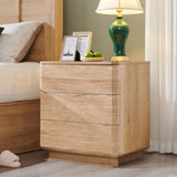 ACCOHOHO 22 Modern Nightstand with Charging Station, 3 Push-to-Open Handleless Drawers Bedside Table, Large End Table with Stora