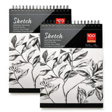 Sketch Book, AGPtEK Art Drawing Pad 9 X 12, 100 Sheets, 60lb/100g, 2 pack
