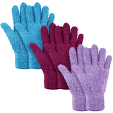 Patelai 3 Pairs Microfiber Plant Dusting Gloves Leaf Cleaning Gloves for Indoor Plants, Blinds, Furniture, House(Small,Reddish V