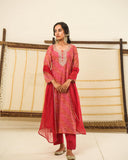 Anni Designer Women'S Rayon Blend Straight Embroidered Kurta With Pant & Dupatta (Nini-Multi_L_Multicolor_Large),Multicolour,L,,,