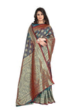 Sugathari Womens Banarasi Saree Pure Kanjivaram Silk Saree Soft New Ladies 2023 Design Wear Pattu Sarees Latest Cotton Party Sari Collections With Blouse Piece For Wedding Sadi (Pari S-2 Rama)
