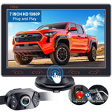 7-inch Backup Camera Ease-Setup for Cars: HD 1080P Touch Key Rear View Camera Real Time Image - Waterproof Reverse Camera for Va