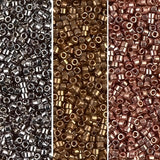 Miyuki Delica Seed Beads Bundle: Size 11/0, Metallics Collection DB021, DB022L, DB040-3 Tubes of 7.2 Grams ea