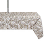 Stone Floral Print Outdoor Tablecloth With Zipper 60X84
