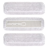 36 Inch Dust Mop Head: Replacement Medium Washable Commercial Mop Head Sweeper and Janitorial Replacement with Botton (White 3