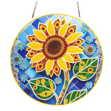 lesaonsy DIY Hanging Diamond Art Pendant Kit - Sunflower Diamond Painting Ornaments, 9 in Acrylic Gem Art Craft Board, Home Deco