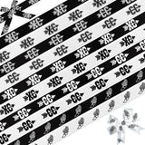 NUVCELKA Cross Country Ribbon 10 Pack 30 Yards, 3/8 XC CC Track Field Running Ribbons, Black White Grosgrain for Hair Bow Crafti