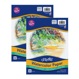 Watercolor Paper, White, Package, 140 lb., 9 x 12, 50 Sheets Per Pack, 2 Packs