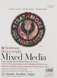 Strathmore 500 Series Heavyweight Mixed Media Pad 9X1212 Sheets 62584900, White, 9x12